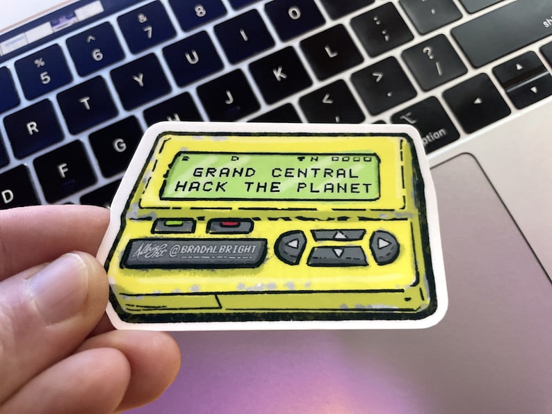 Hack The Planet Pager Stickers & Magnets Life Size Hackers Grand Central Beeper FREE US SHIPPING image 1