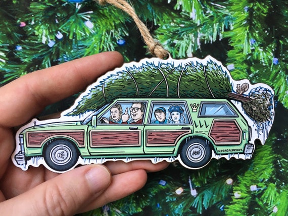 Griswold Family Vacation Car Christmas Ornament Hand-drawn Wood Ornament 