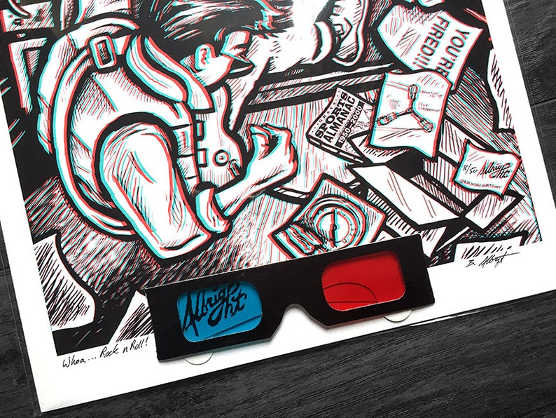 Rock n/' Roll Back to the Future Marty McFly Exploding Speaker 3D Print with Glasses Whoa..