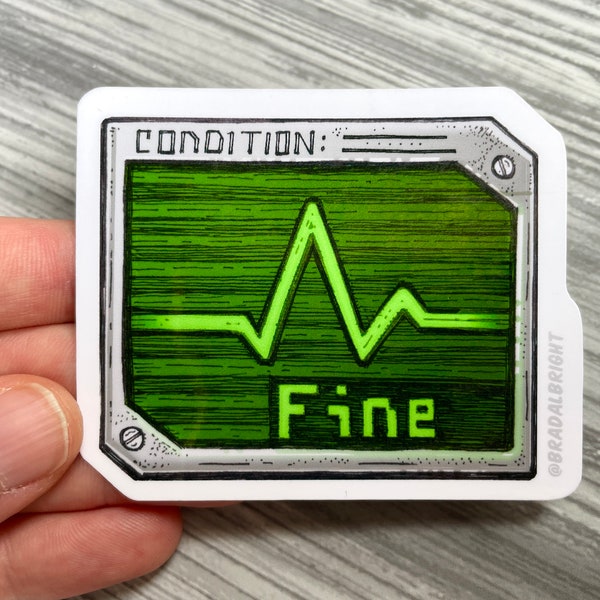 Condition: Fine - Resident Evil Health Status - Stickers & Magnets