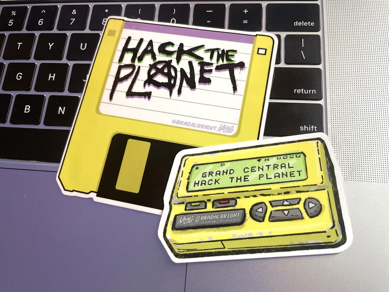 Hack The Planet Pager Stickers & Magnets Life Size Hackers Grand Central Beeper FREE US SHIPPING image 3