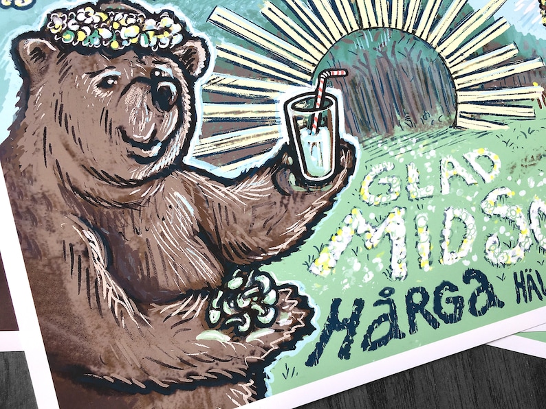 Midsommar Bear Poster Limited Edition Archival Print Hoha | Etsy