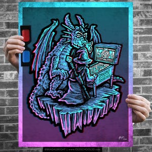 Drachen in Dungeons Flipper - 3D Poster Art