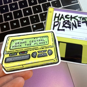 Hack The Planet Pager Stickers & Magnets Life Size Hackers Grand Central Beeper FREE US SHIPPING image 4