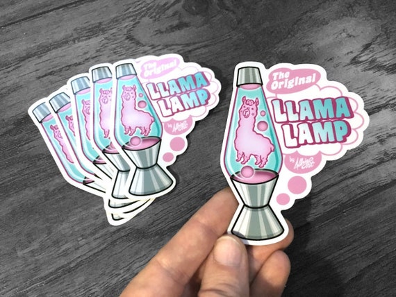 The Original Llama Lamp Sticker Decal Lame Pun Dad Humor Sticker