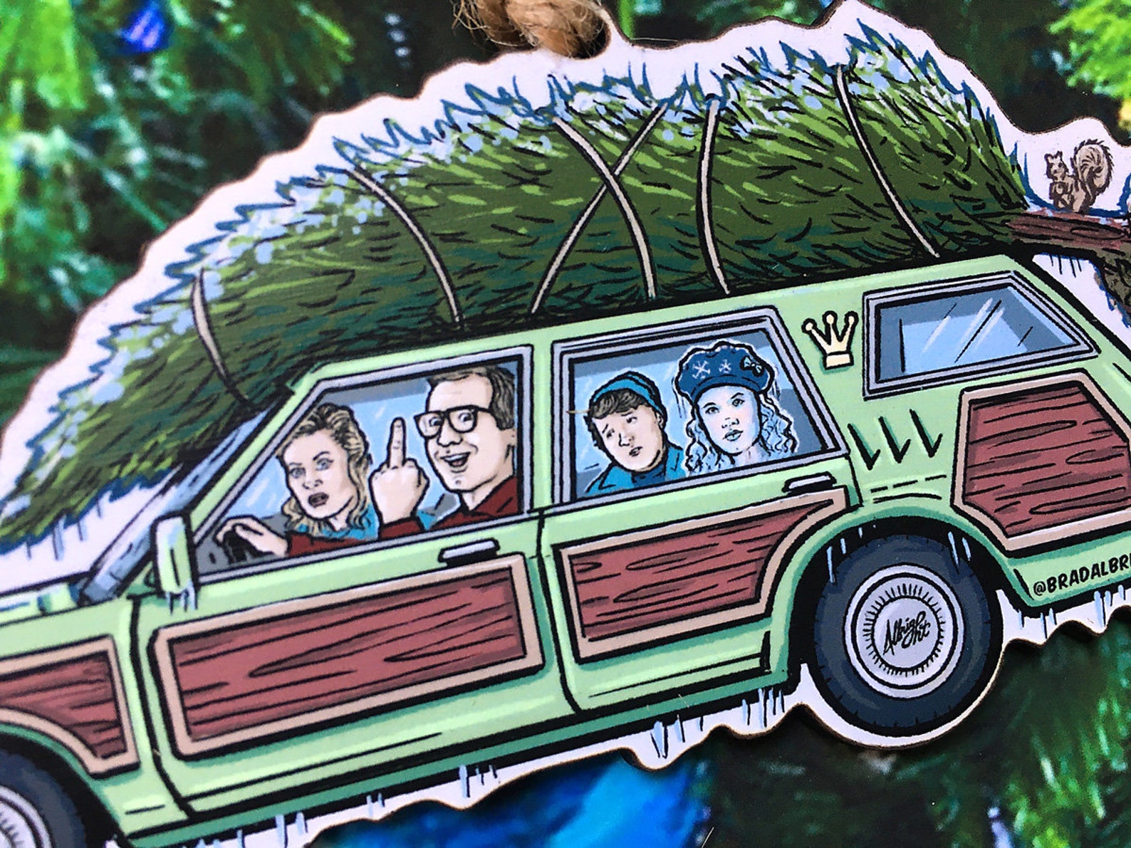 Griswold Family Vacation Car Christmas Ornament HandDrawn  Etsy