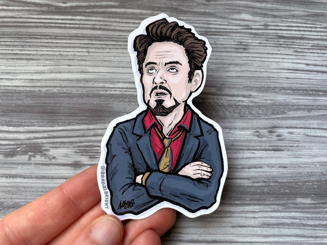Tony Stark Eye Roll Stickers & Robert Downey Jr RDJ Meme Free
