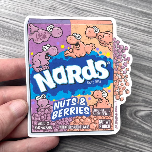 Nards Candy Sticker - Parodieproductpakketten - Waterdichte stickers en flexibele magneten