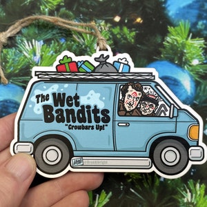 Wet Bandits Home Alone Christmas Ornament - Hand Drawn Wood Ornament