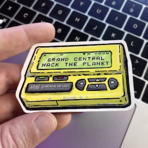 Hack The Planet Pager Stickers & Magnets Life Size Hackers Grand Central Beeper FREE US SHIPPING image 5