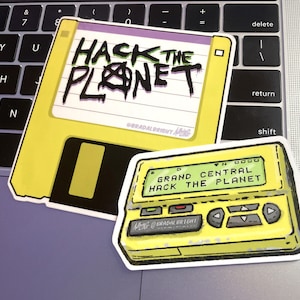 Hack The Planet Floppy Disk Stickers & Magnets Life Size Hackers Floppy Disk FREE US SHIPPING image 2