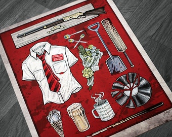 Shaun of the Dead Movie Poster - Signed Archival Giclee Print