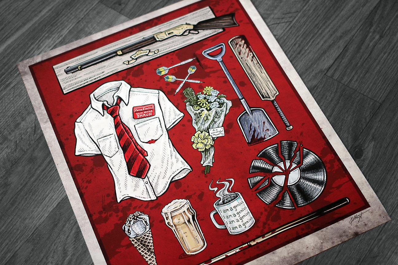 Shaun Of The Dead Prints Featuring Simon Pegg And Nick Frost. Produced In Collaboration With Fanattik (and Licensed By Universal Studios. (24) | Images - Foto 4