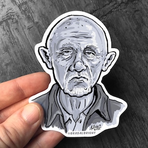 Mike Ehrmantraut - Better Call Saul Sticker - Hand Drawn Illustration - Water Resistant Decal