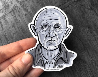Mike Ehrmantraut - Better Call Saul Sticker - Hand Drawn Illustration - Water Resistant Decal