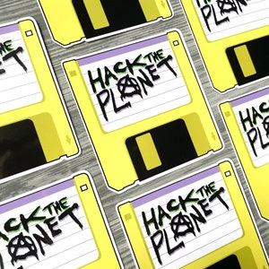 Hack The Planet Floppy Disk Stickers & Magnets Life Size Hackers Floppy Disk FREE US SHIPPING image 4