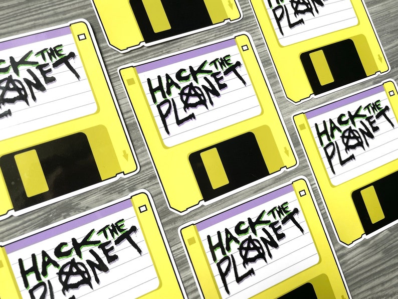 Hack The Planet Floppy Disk Stickers & Magnets Life Size Hackers Floppy Disk FREE US SHIPPING image 4