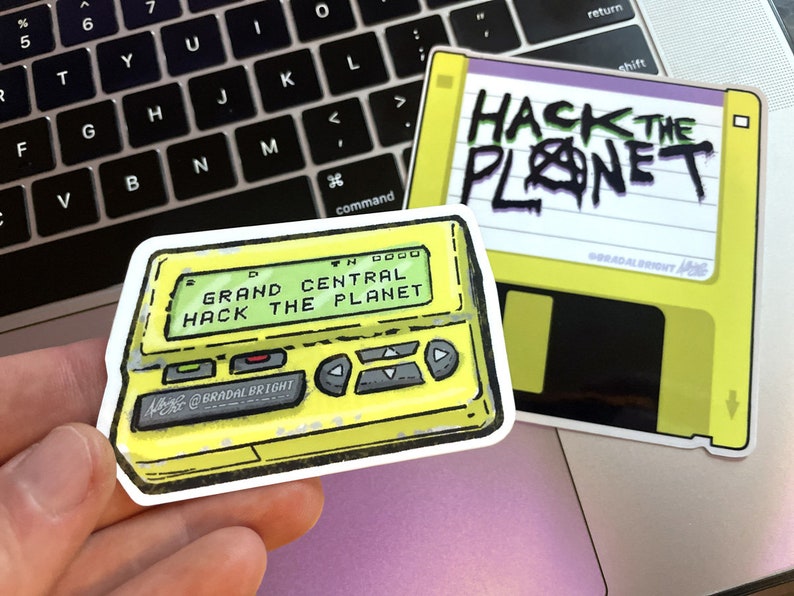 Hack The Planet Floppy Disk Stickers & Magnets Life Size Hackers Floppy Disk FREE US SHIPPING image 3