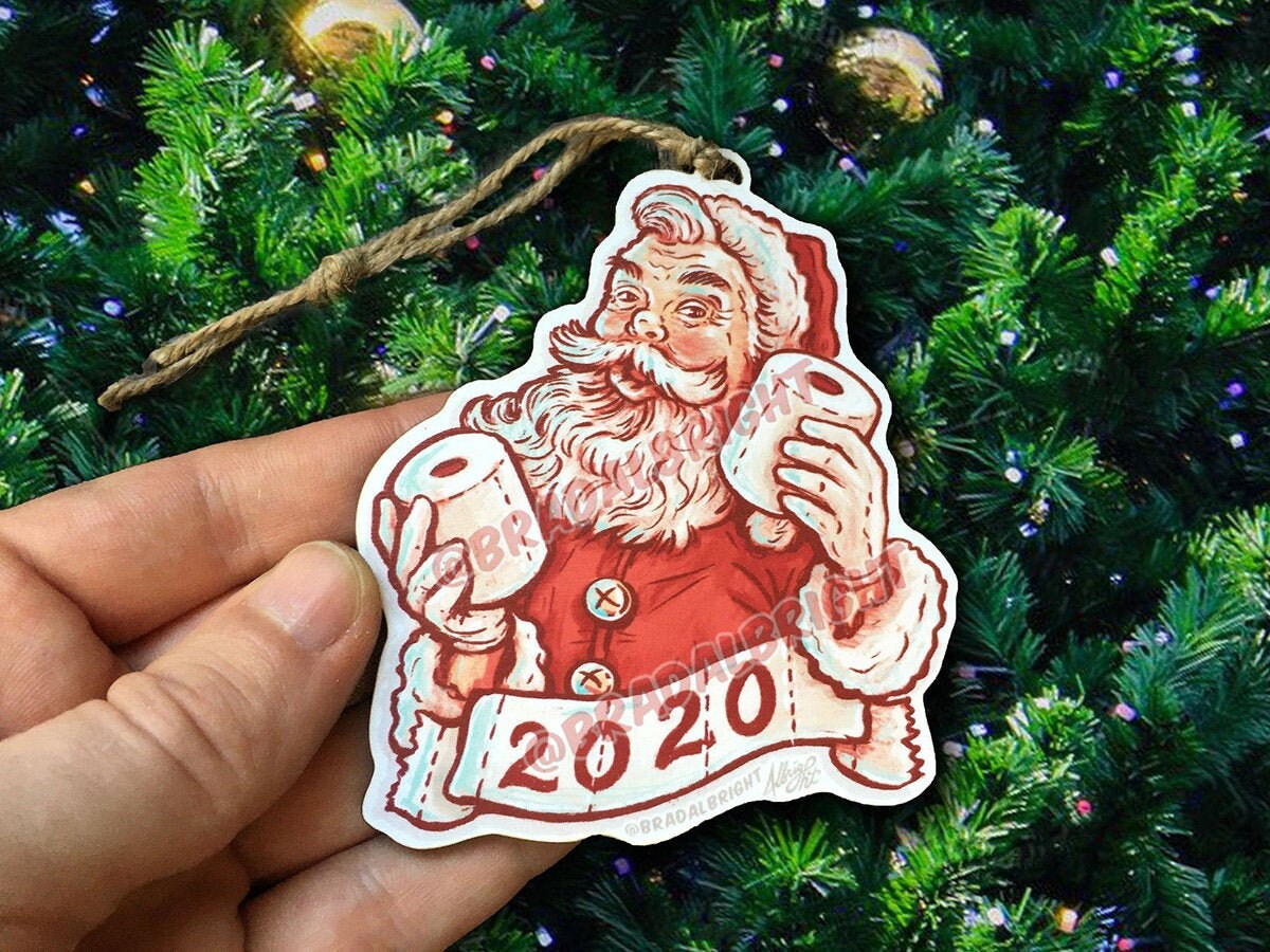 Details about / 2020 ChristmasSanta Claus Xmas Painting BathToilet Paper NiceSupplies Decor