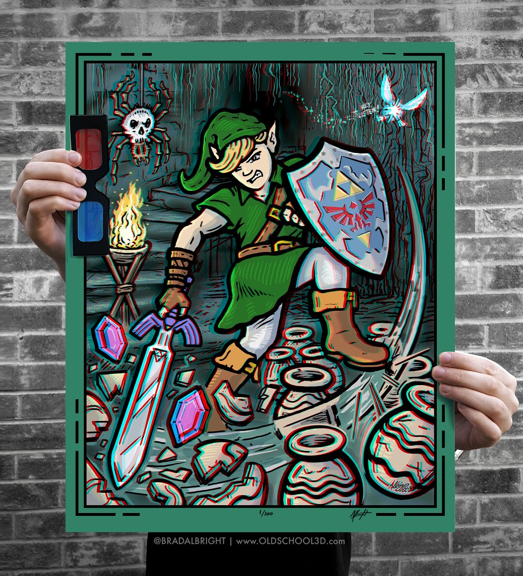Link Breaking Pots - Zelda Ocarina of Time - Limited Edition
