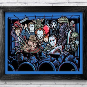 Movie Monsters 3D Poster Art - Numbered & Signed Archival Print