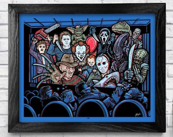 Movie Monsters 3D Poster Art - Numbered & Signed Archival Print