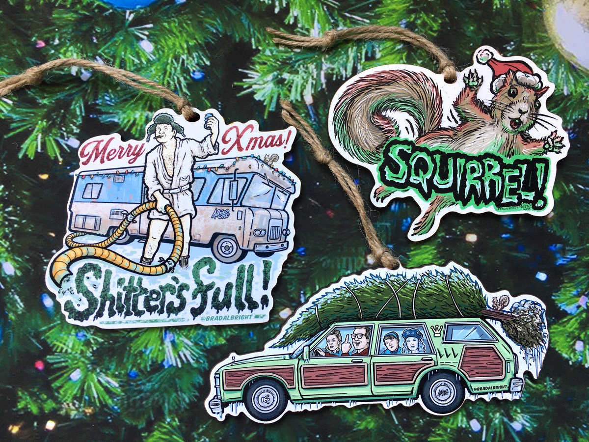 Griswold Family Vacation Car Christmas Ornament Hand-drawn Wood