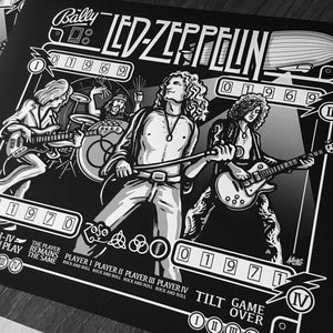 LedZep Pinball Backglass Poster