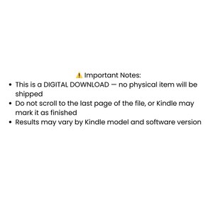 Pu&ograve; includere: Sfondo bianco con testo nero. Il testo recita: "Note importanti: Questo &egrave; un DOWNLOAD DIGITALE - nessun articolo fisico verr&agrave; spedito. Non scorrere fino all'ultima pagina del file, altrimenti Kindle potrebbe contrassegnarlo come completato."