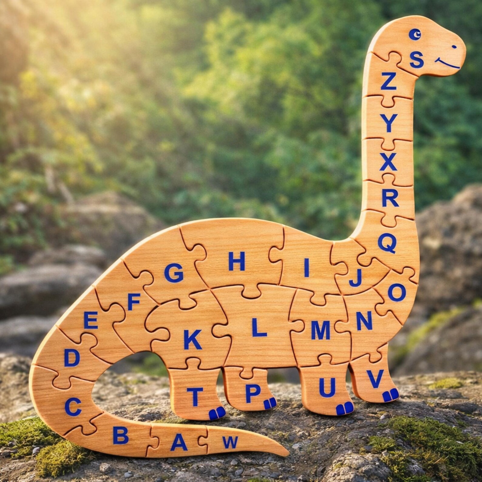 Wooden Dinosaur Puzzle SVG | Kids Learning Toy Laser Cut File ...