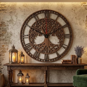 Tree of Life Laser Cut Wall Clock | Wooden Mandala Wall Decor | Personalized Nature Wall Art | Boho Home Decoration Gift