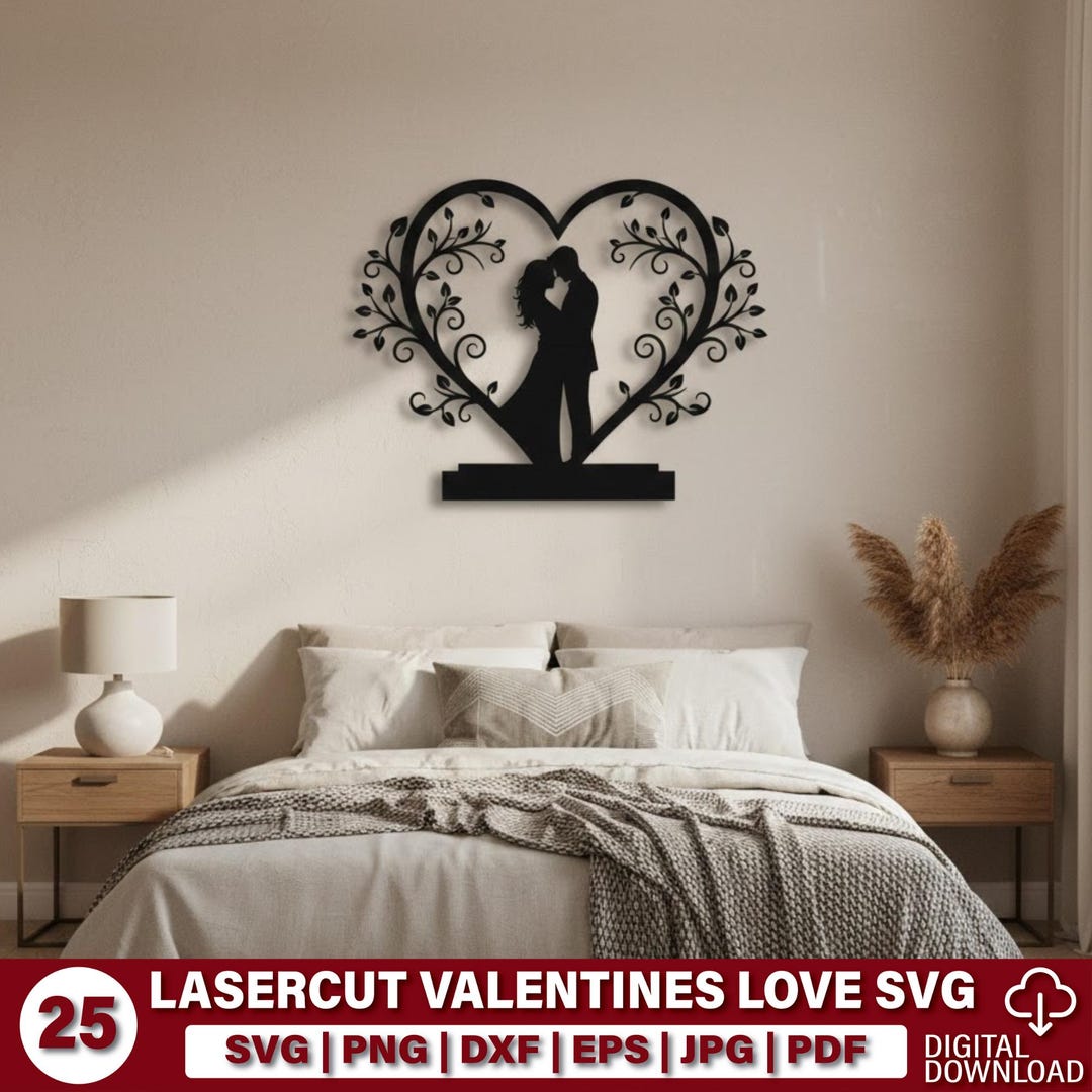 Laser Cut Valentine SVG | Heart Love Design | Valentine Decor Cut File ...