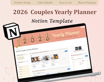 Planer dla par na rok 2026 | Szablon programu Shared Goals Notion (cyfrowy)