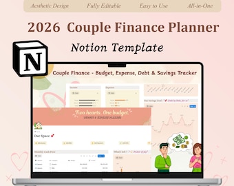 Szablon koncepcji finansowej dla par | Śledzenie budżetu i zadłużenia (cyfrowe)