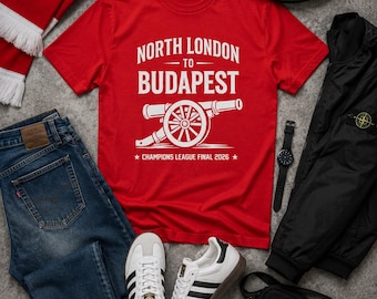 Arsenal Final 2026 T-Shirt, Budapest Champions League Tee, North London Football Shirt, Arsenal Away Day Fan Gift