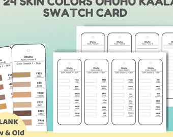 Ohuhu Kaala Skin Tone Marker Swatch Chart • Printable Color Guide (PDF A4/US Letter)