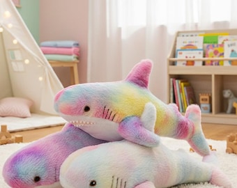 Colorful Shark Plush –  Cotton Stuffed Animal Toy
