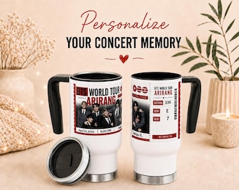 World Tour BTS Arirang Travel Mug Ticket, Purpleyou, Fangirl gift, Army, Kpop BTS world tour,  bts mugs, bts tumbler personalized, concert