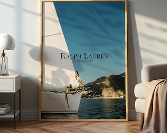 Ralph Lauren Sommer 1944 Yacht Segelboot Fashion Print Leinwand Wandkunst
