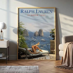 Ralph Lauren Sommer 1994 Mode-Poster, Yacht-Strandwand-Kunst-Leinwand