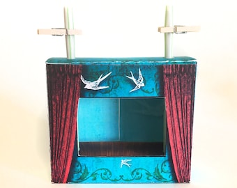 Mini Theater Printable "Crankie" Box Scroll Theater Instant Digital Download, template pattern and  instructions for DIY mini moving diorama
