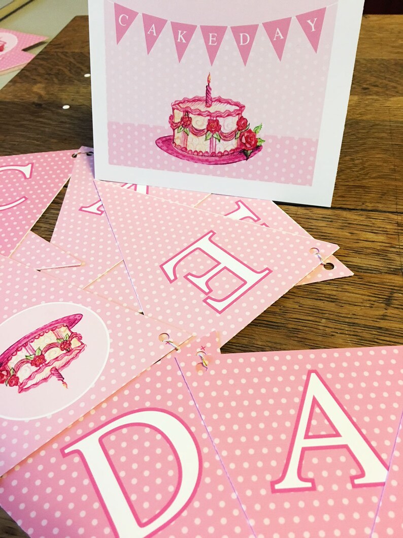 Card Fun clipart Cake Card Day plus Birthday for Paper download Banners  Happy instant and digital Birthday Note Birthday Pennant Decor,