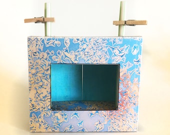 Grunge Metal-look Printable "Crankie" Box Scroll Theater Instant Digital Download, template pattern and  instructions for DIY mini diorama