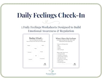 Daily Feelings Check-In for Kids | Emotional Awareness & Regulation Printable | SEL Worksheet Pack