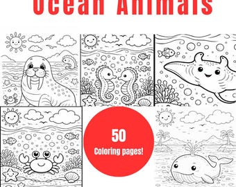 Ocean Animals Digital Coloring Pages