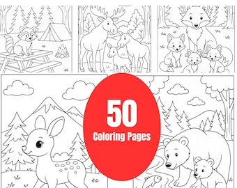 Woodland Animal Friends Coloring Sheets