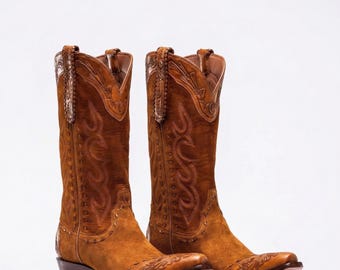 Python Skin Cowboy Boots Men display picture 1