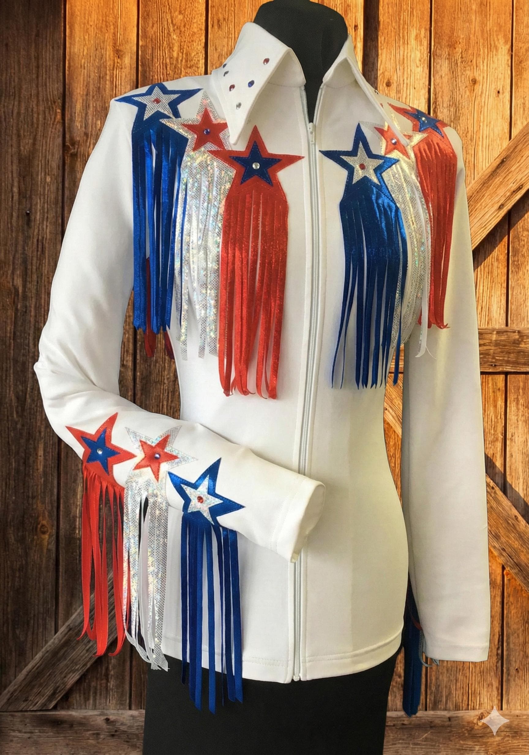 Handmade Rodeo Queen Show Jacket | Patriotic Star Fringe Cowgirl Shirt ...