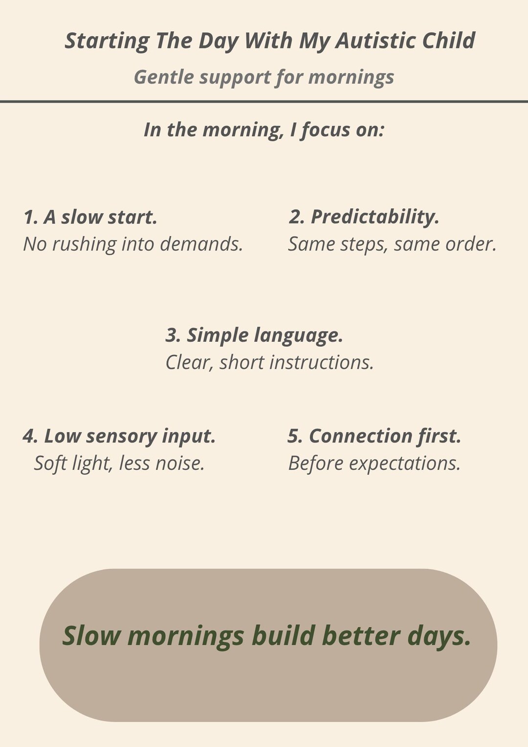 Autism Morning Routine Printable – Gentle Start for Autistic Child ...