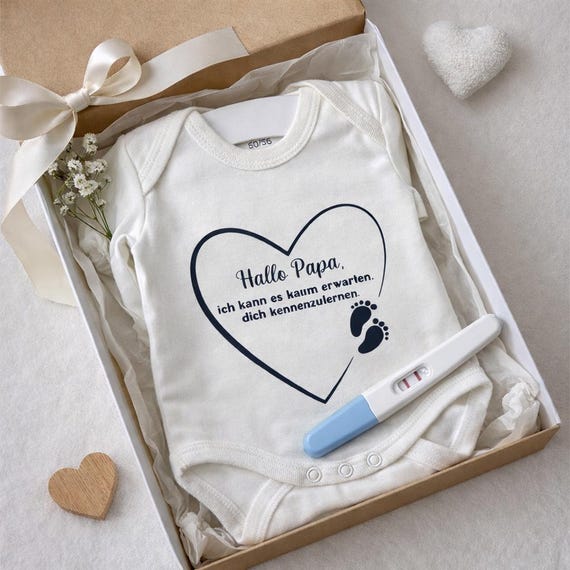 Baby bodysuit "Hello Daddy, I can't wait to meet you" | Pregnancy announcement | Gift for expectant father | Baby announcement by AllerleiPlottereiByS